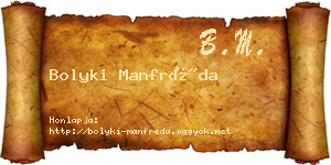 Bolyki Manfréda névjegykártya